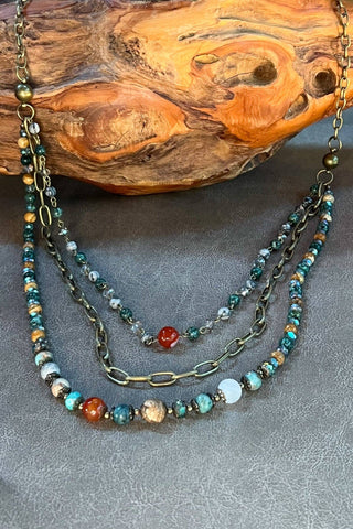 Austin Necklace - Multicolor Convertible Beaded