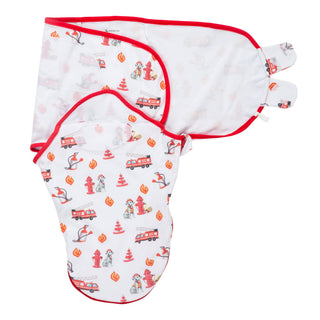 LollyBanks Firehouse Fido Baby Sleep Swaddle, 100% Organic Cotton