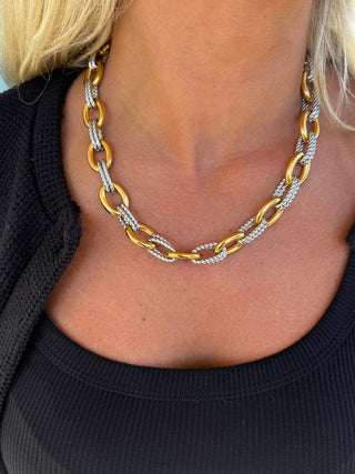 Linked Luxe Mixed Metal Necklace