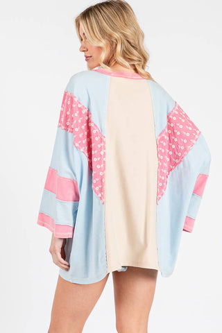 Vintage Bloom Oversized Knit Top