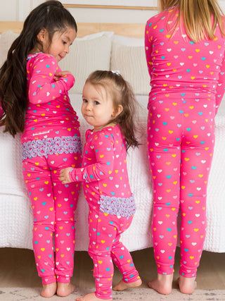 Heart Dreams Convertible Ruffle One Piece Footie Pajama