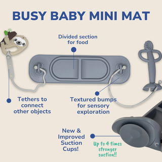 Busy Baby Mini Silicone Placemat with Toy Straps