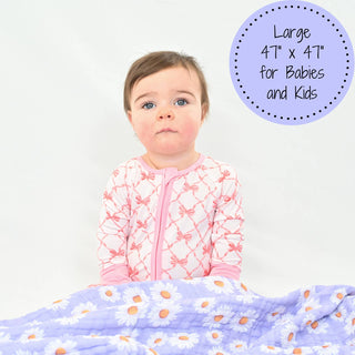 Beautiful Daisy Muslin Blanket