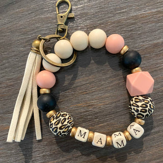 Beaded Wristlet Keychain – Mama, Mimi, Gigi, Nana