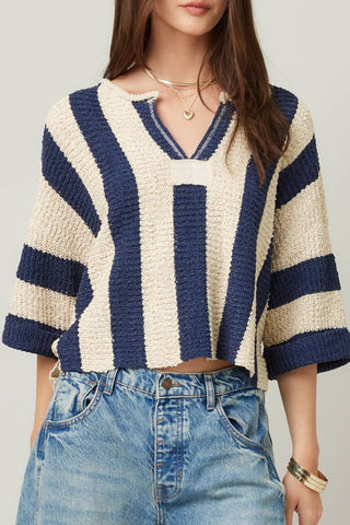 Vertical Stripe Slouchy Sweater