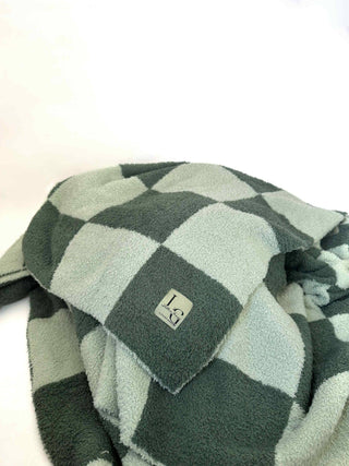 Sage Checkered Blanket
