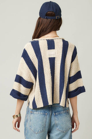 Vertical Stripe Slouchy Sweater