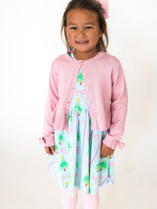 Pretty in Pink Peplum Knit Cardigan