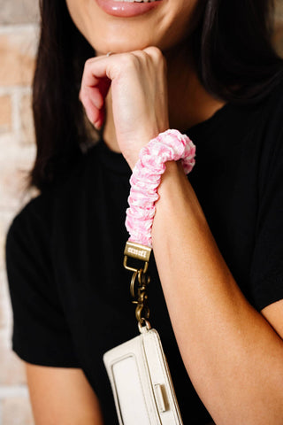 Pink Gingham Wristlet Keychain