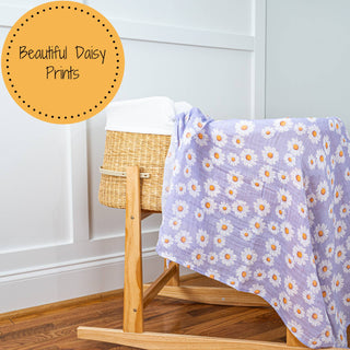 Beautiful Daisy Baby Muslin Swaddle Blanket