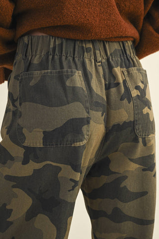 Camo Wide-Leg Drawstring Pant