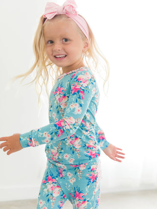Fancy Me Floral Ruffle Toddler Pajama Set