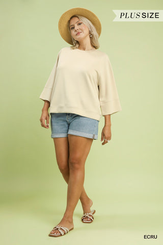 Laid Back Luxe Drop Shoulder Top Plus