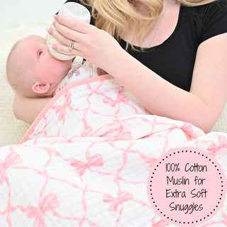 Beautiful Bows Muslin Blanket