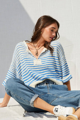 Horizontal Stripe Slouchy Sweater