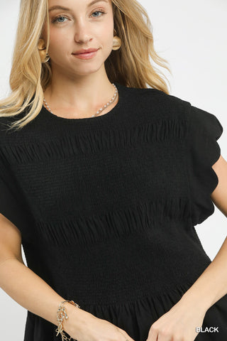 Seaside Scallop Peplum Blouse