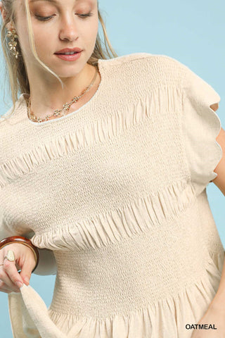 Seaside Scallop Peplum Blouse