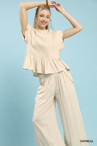 Seaside Scallop Peplum Blouse