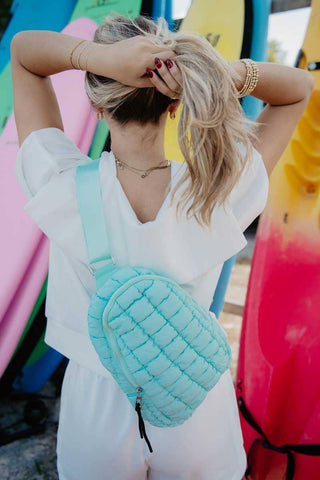Mint Quilted Sling Bag