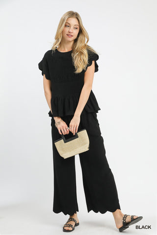 Seaside Scallop Peplum Blouse