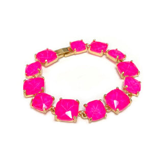 Hot Pink Glass Crystal Bracelet