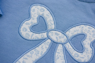 The Oaklynn Crewneck & Eleanor Romper - Blue Toile Bow