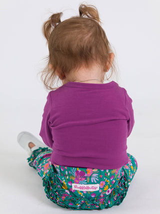 Plum Tart Knit Long Sleeve Ruffle Bodysuit