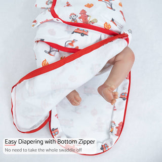 LollyBanks Firehouse Fido Baby Sleep Swaddle, 100% Organic Cotton