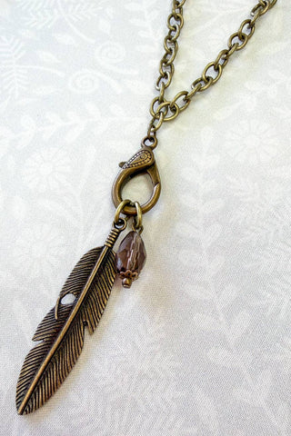 Reva Necklace - Bronze Leaf Charm