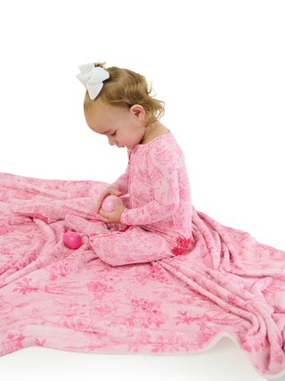 Pink Cottontail Toile Footed One Piece Pajama