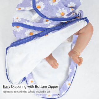 LollyBanks Lazy Daisy Baby Girl Sleep Swaddle , 100% Organic Cotton