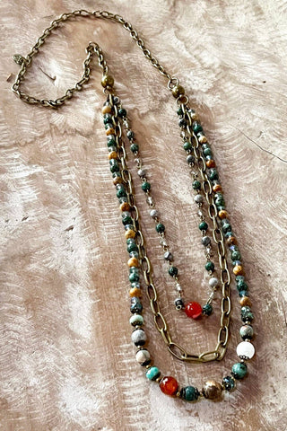 Austin Necklace - Multicolor Convertible Beaded