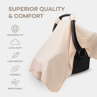 Car Seat Cover | Breathable Muslin Infant Canopy