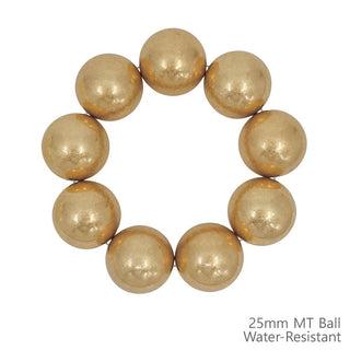 Water Resistant Gold Large Beaded Stretch Bracelet