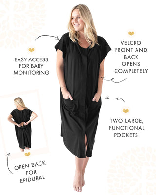 3-in-1 Universal Labor, Delivery & Nursing Gown (Hospital + Home)