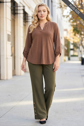 Plus Lizzy 3/4 Sleeve Flowy Top