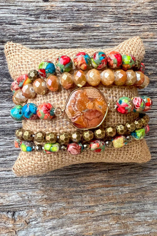 Janet Bracelet Stack - Orange