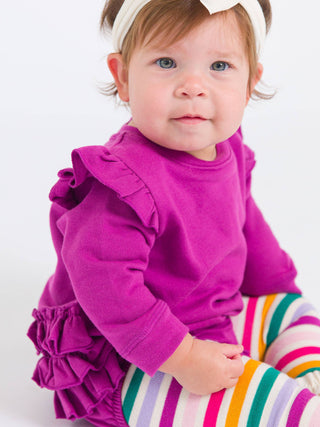 Plum Tart Sweatshirt Bubble Romper