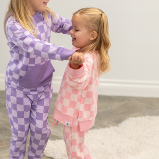 Luxaboo French Terry Jogger Set | Checker Baby