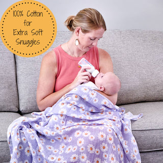 Beautiful Daisy Baby Muslin Swaddle Blanket