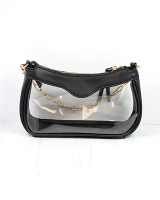 Caroline Hill Cassidy Clear Crossbody - Black