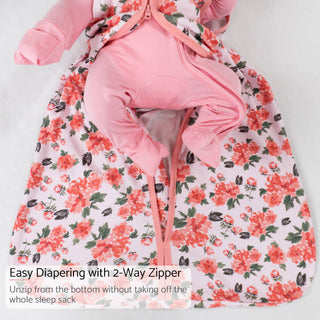 LollyBanks Pink Peony Baby Sleep Sack 100% Organic Cotton