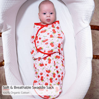LollyBanks Cherry on Top Sleep Swaddle 100% Organic Cotton