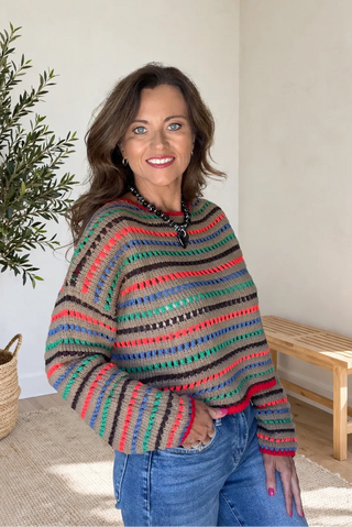 Vibrant Vibes Striped Knit Sweater