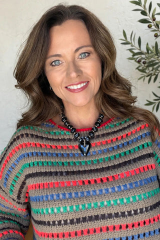 Vibrant Vibes Striped Knit Sweater