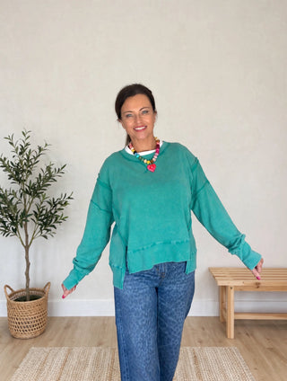 Vintage Washed Sweatshirt - Sea Foam