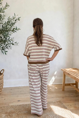 Cozy Days Striped Wide-Leg Lounge Set