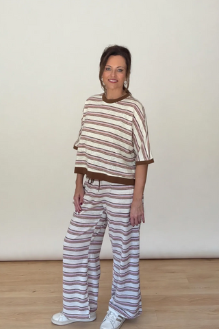 Cozy Days Striped Wide-Leg Lounge Set