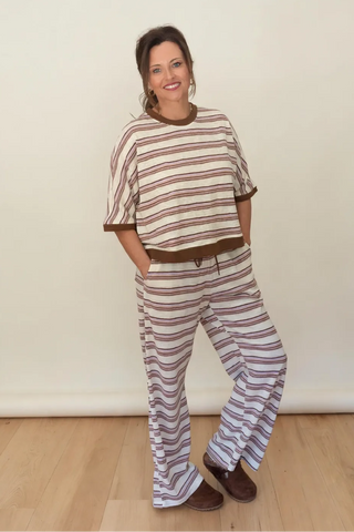 Cozy Days Striped Wide-Leg Lounge Set