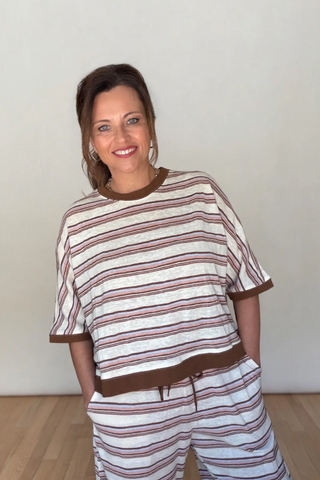 Cozy Days Striped Wide-Leg Lounge Set